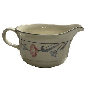 Lenox Glories On Grey Chinastone Open Sauce/ Gravy Boat Discontinued USA